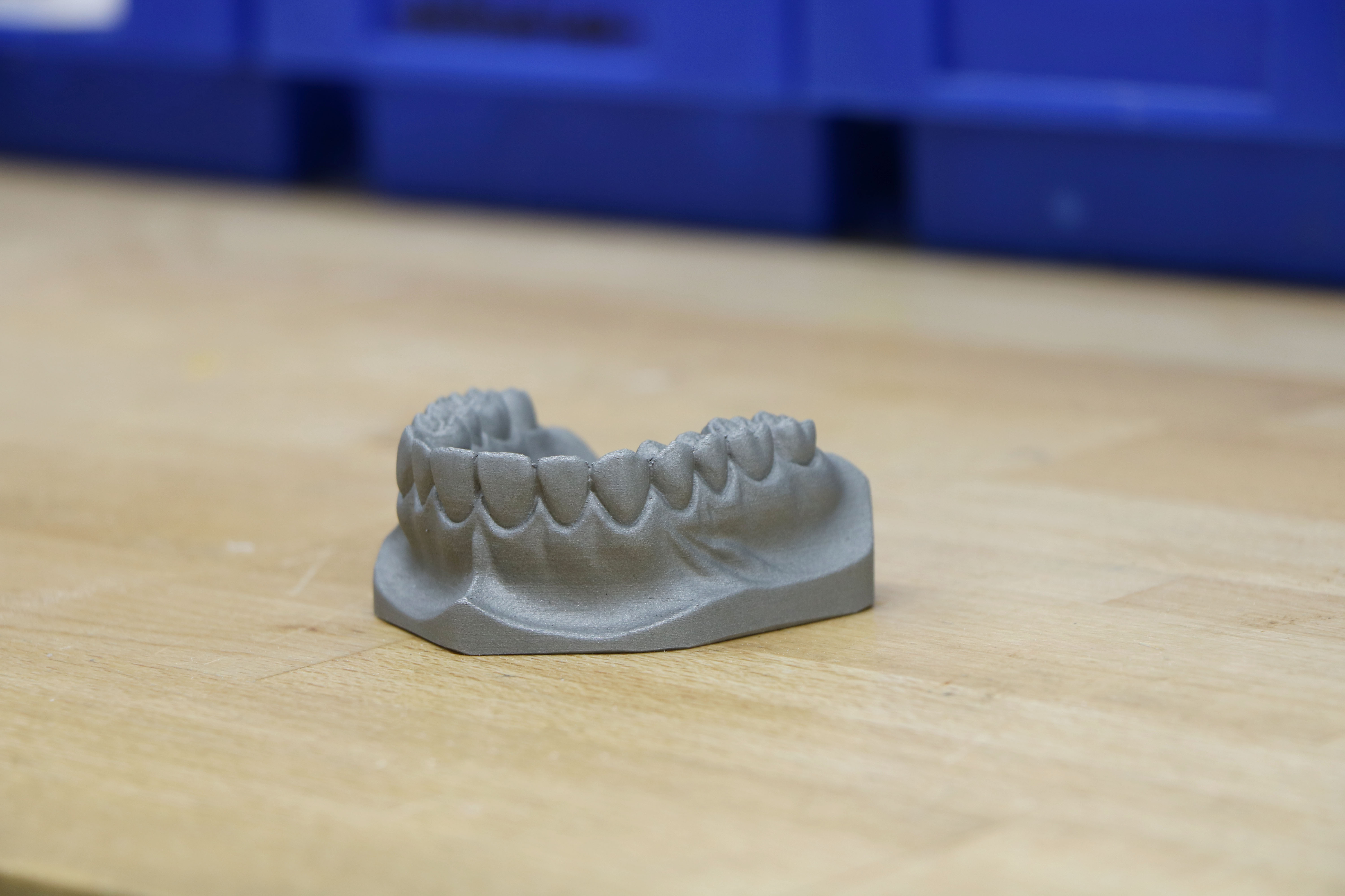 Das Zahnmodell aus Edelstahl hält einem Belastungstest dauerhaft stand. Fotos (2): FH / Sandra Pösentrup 