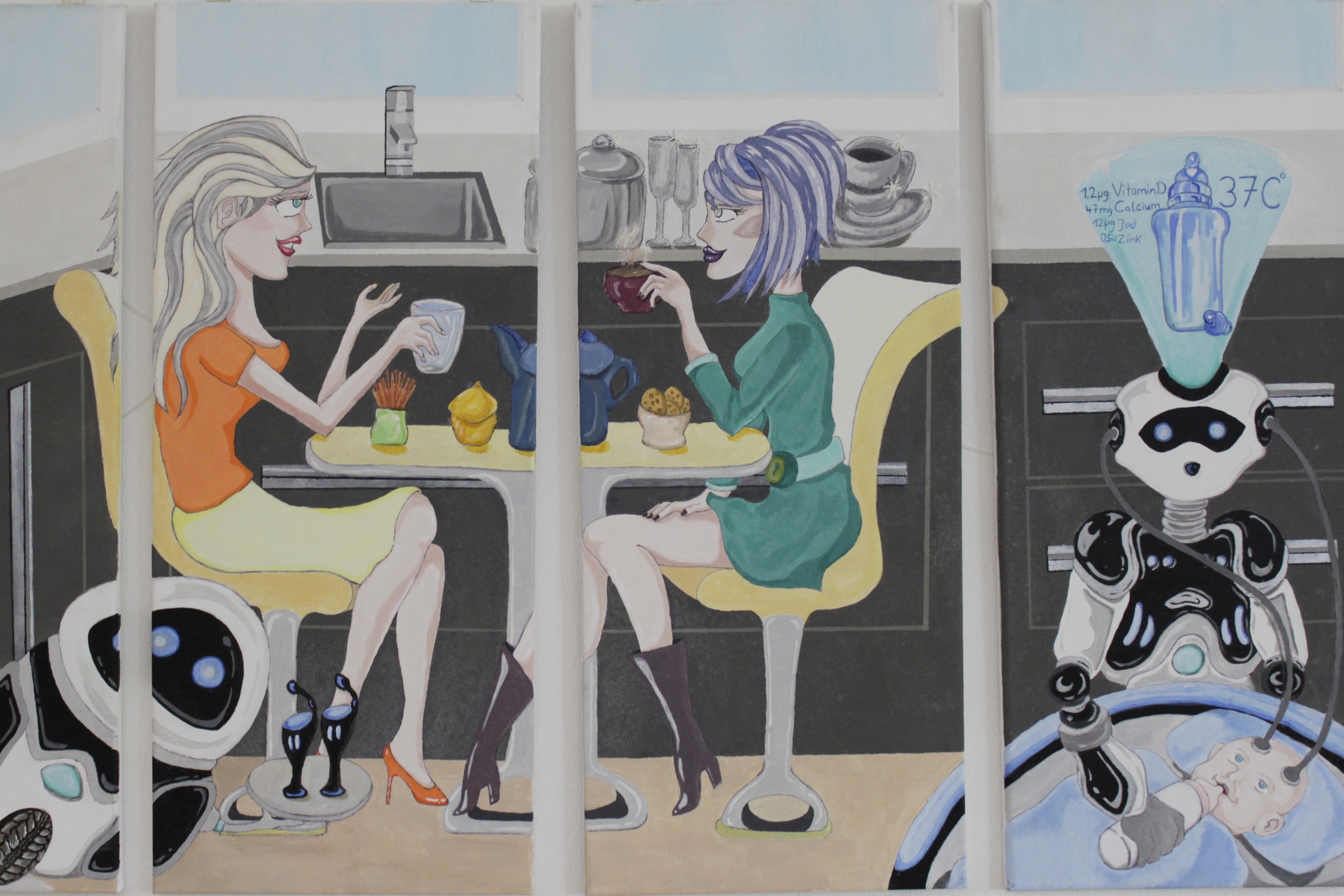 Haushalt der Zukunft? Ein Bild aus der Schülerkunstausstellung in der Fachhochschule Südwestfalen. Foto: Christian Klett, FH Südwestfalen