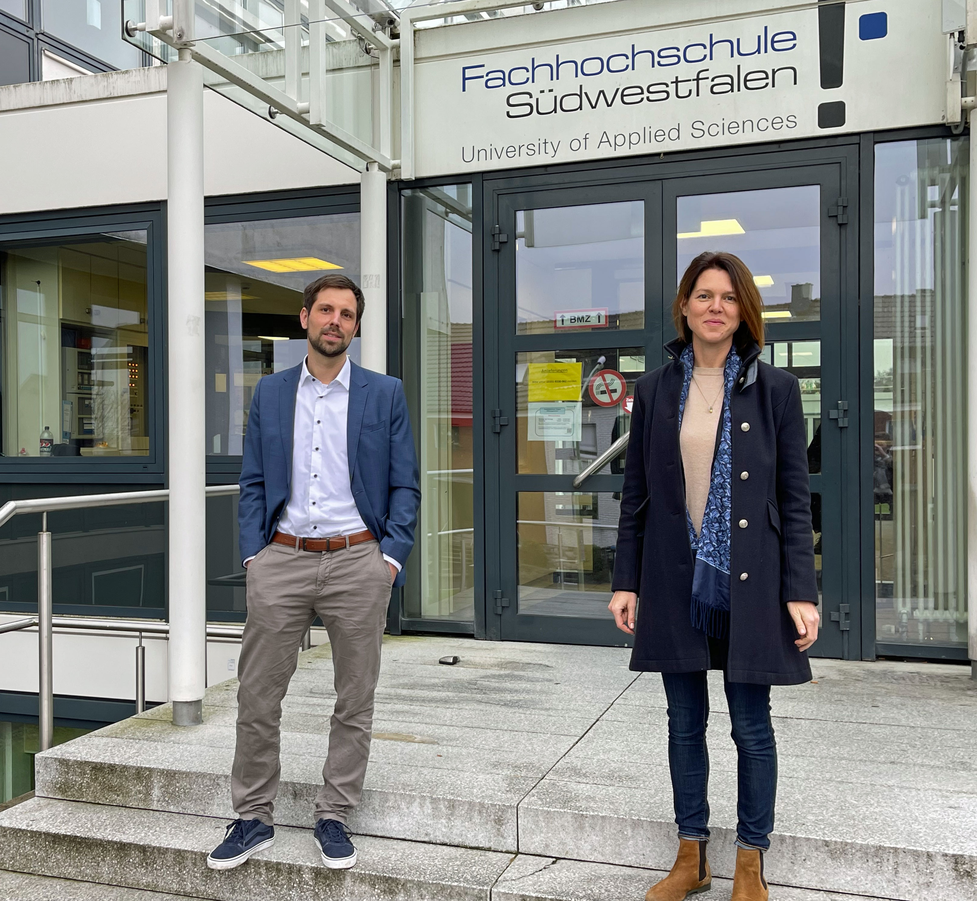 : Prof. Dr. Henning Femmer und Prof. Dr. Eva Erhardt sind neu im Fachbereich Technische Betriebswirtschaft der Fachhochschule Südwestfalen. Foto: FH SWF