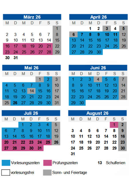 Kalender SS2026